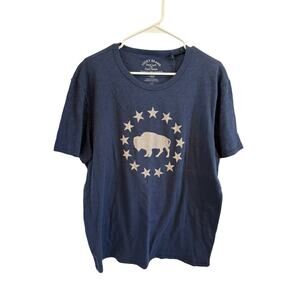 NWT Men’s Lucky Brand Sz L Blue 100% Cotton Buffalo Stars Americana T Shirt